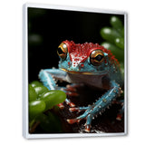 Jumping frog Hideaway - Blue Coastal Animal Wall Art