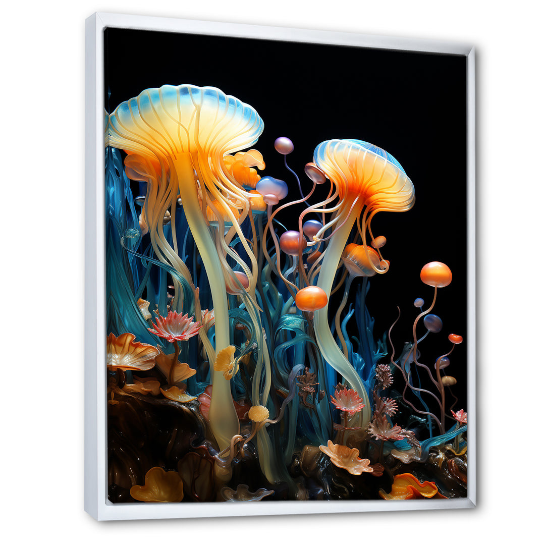 Yellow Jellyfish Drift - Yellow Coastal Animal Wall Art
