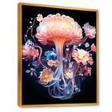 Pink and blue Jellyfish Drift - Coastal Animal Framed Canvas Art