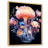 Pink and blue Jellyfish Drift - Coastal Animal Framed Canvas Art