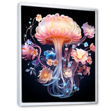 Pink and blue Jellyfish Drift - Coastal Animal Framed Canvas Art