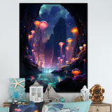 Purple and pink Jellyfish Drift - Coastal Animal Large Canvas Wall Art