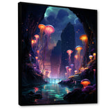 Purple and pink Jellyfish Drift - Coastal Animal Large Canvas Wall Art
