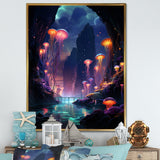 Purple and pink Jellyfish Drift - Coastal Animal Large Canvas Wall Art
