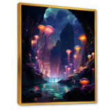 Purple and pink Jellyfish Drift - Coastal Animal Large Canvas Wall Art