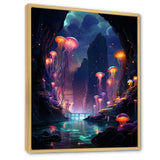 Purple and pink Jellyfish Drift - Coastal Animal Large Canvas Wall Art