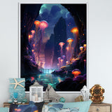 Purple and pink Jellyfish Drift - Coastal Animal Large Canvas Wall Art