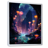 Purple and pink Jellyfish Drift - Coastal Animal Large Canvas Wall Art