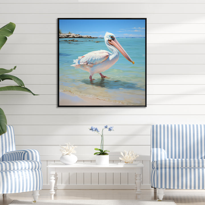 Tropical Pelican Poise - Coastal Animal Wall Art Prints