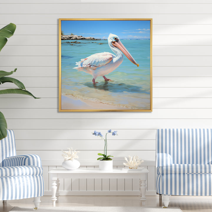 Tropical Pelican Poise - Coastal Animal Wall Art Prints