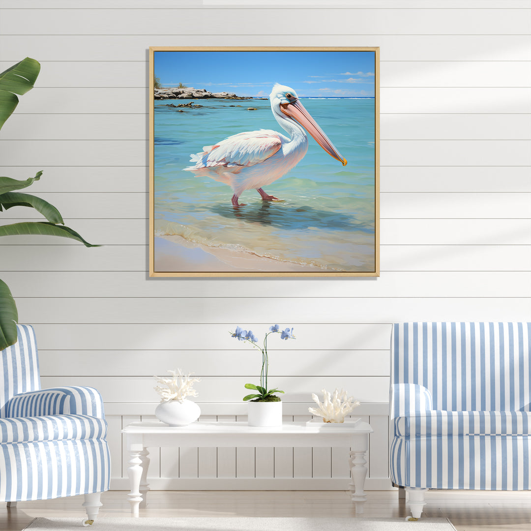Tropical Pelican Poise - Coastal Animal Wall Art Prints
