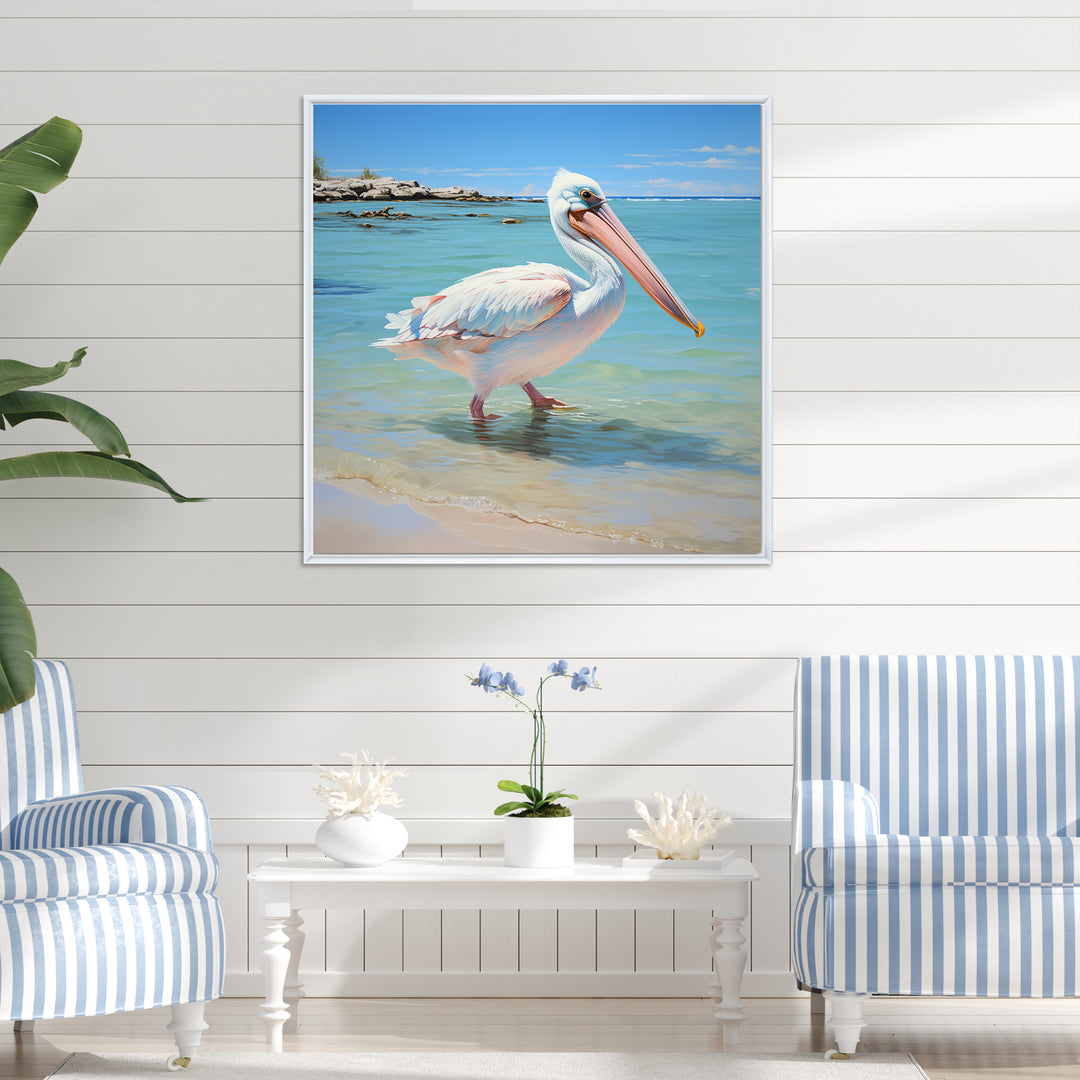 Tropical Pelican Poise - Coastal Animal Wall Art Prints