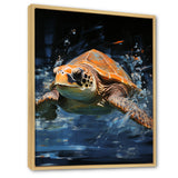 Sea Turtle Journey - Blue Coastal Animal Wall Art