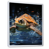 Sea Turtle Journey - Blue Coastal Animal Wall Art