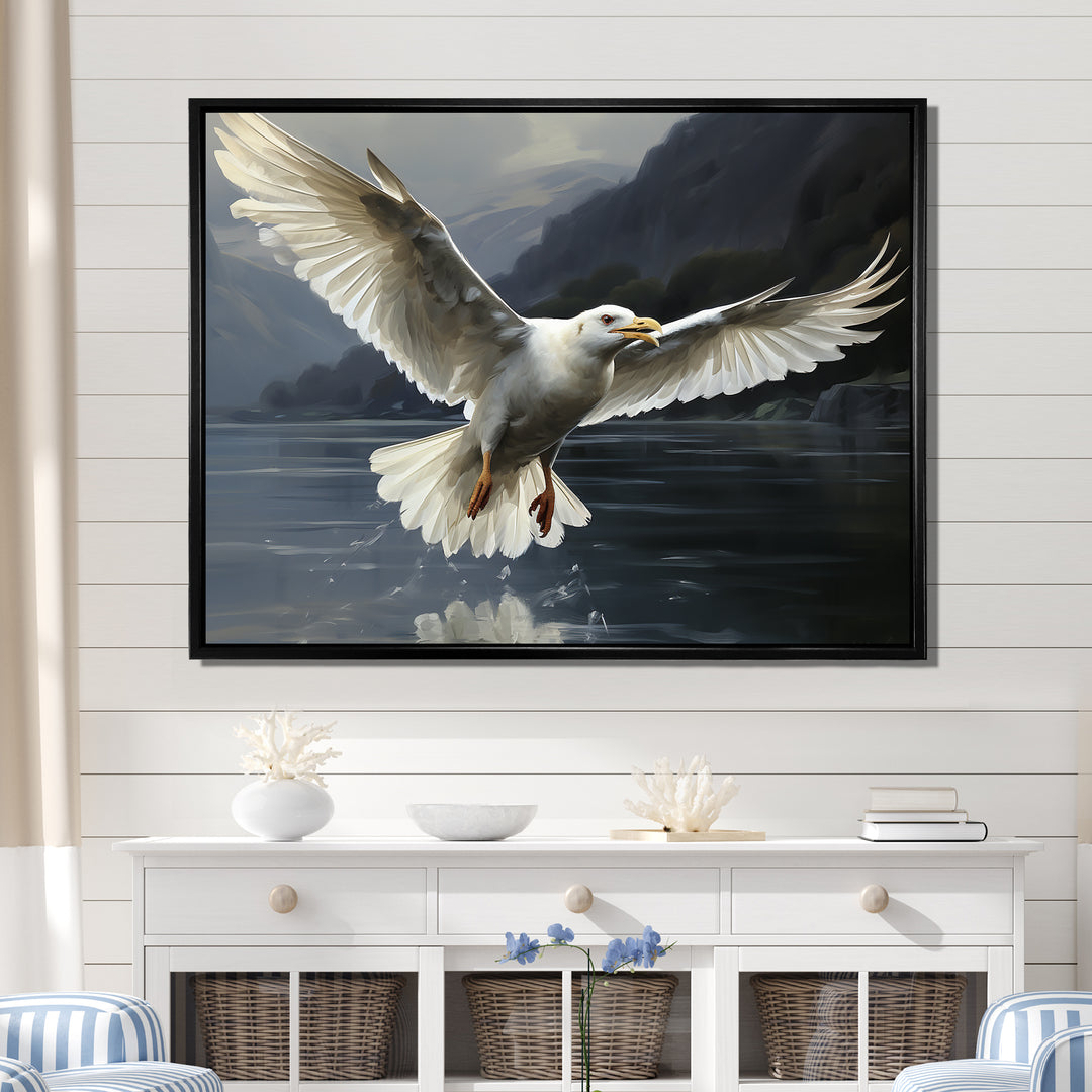 Seagulls Flight - Coastal Animal Large Canvas Wall Art