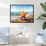 Shoreline Starfish cubic landscape - Coastal Animal Canvas Wall Art
