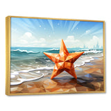 Shoreline Starfish cubic landscape - Coastal Animal Canvas Wall Art
