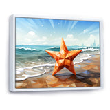 Shoreline Starfish cubic landscape - Coastal Animal Canvas Wall Art