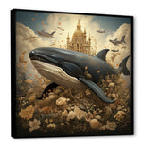 Whales Majesty futuristic - Coastal Animal Canvas Wall Art
