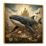 Whales Majesty futuristic - Coastal Animal Canvas Wall Art