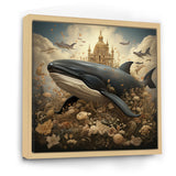 Whales Majesty futuristic - Coastal Animal Canvas Wall Art