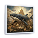 Whales Majesty futuristic - Coastal Animal Canvas Wall Art