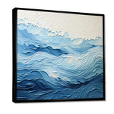 Blue and white modern waves of the Coast I - Coastal Canvas Wall Art