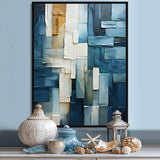 Blue and white Nautical Shapes IV - Coastal Canvas Wall Art