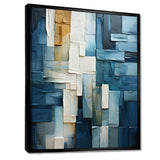 Blue and white Nautical Shapes IV - Coastal Canvas Wall Art