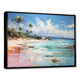 Green Tropical beach Escape I - Coastal Canvas Wall Art