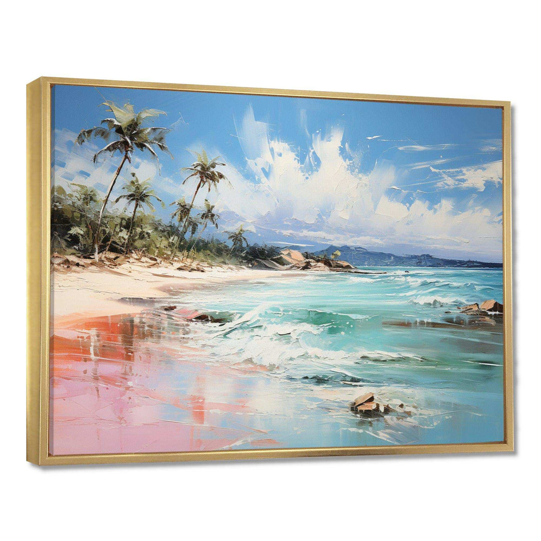 Green Tropical beach Escape I - Coastal Canvas Wall Art