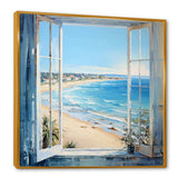 Coastal Window View by the beach III - Coastal Canvas Wall Art