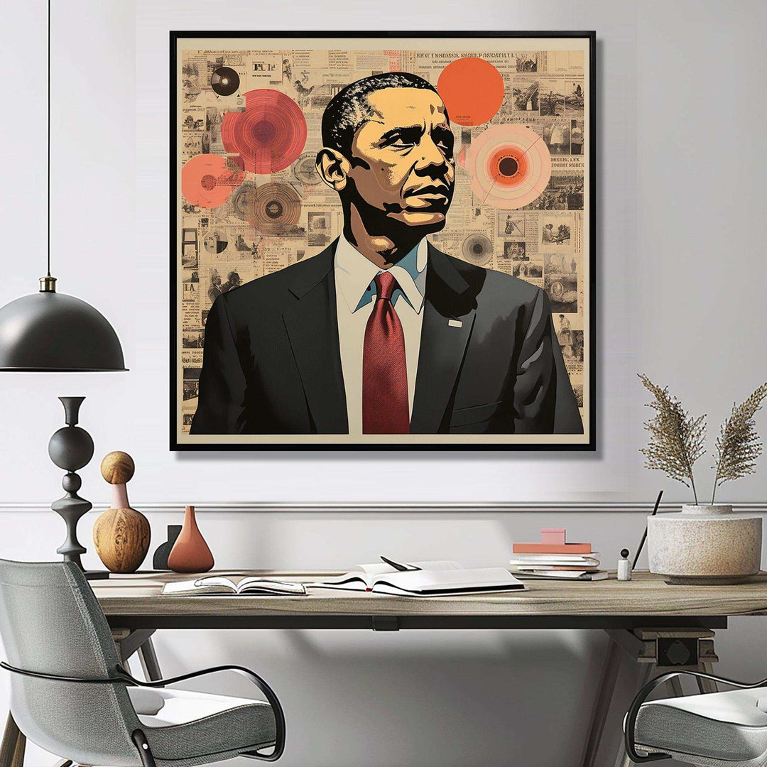 Vintage Obama Collage Chronicles I - People Canvas Wall Art