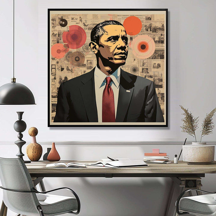 Vintage Obama Collage Chronicles I - People Canvas Wall Art