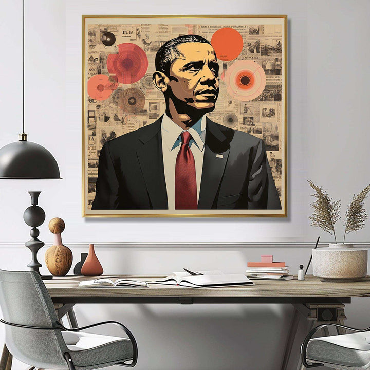 Vintage Obama Collage Chronicles I - People Canvas Wall Art