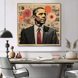 Vintage Obama Collage Chronicles I - People Canvas Wall Art