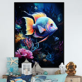 Yellow and blue Marine fish Beauty - Coral Wall Art Prints