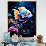 Yellow and blue Marine fish Beauty - Coral Wall Art Prints