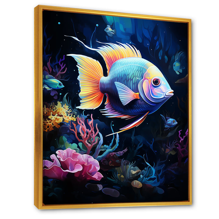 Yellow and blue Marine fish Beauty - Coral Wall Art Prints
