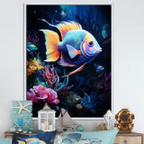 Yellow and blue Marine fish Beauty - Coral Wall Art Prints