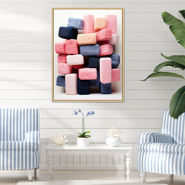 Cubist Marine Exploration of coral stick - Pink Coral Wall Art