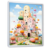 Cubist coral castle children s art - Coral Framed Canvas Art