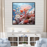Pink coral Reef Explorations - Coral Large Canvas Wall Art