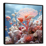 Pink coral Reef Explorations - Coral Large Canvas Wall Art
