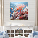 Pink coral Reef Explorations - Coral Large Canvas Wall Art