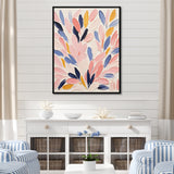 Pink and blue Seabed coral floral - Coral Bedroom Wall Art
