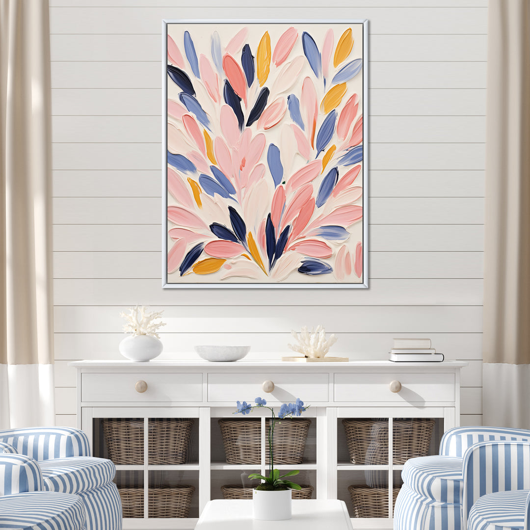 Pink and blue Seabed coral floral - Coral Bedroom Wall Art