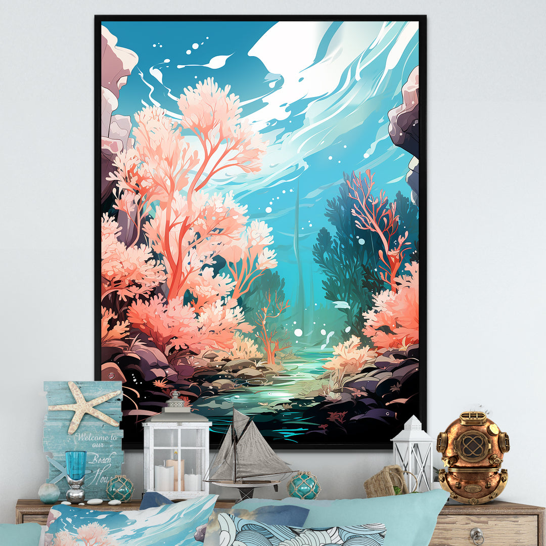 Pop Art Seabed coral Spectacle - Coral Canvas Wall Art