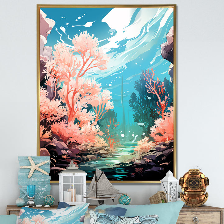 Pop Art Seabed coral Spectacle - Coral Canvas Wall Art