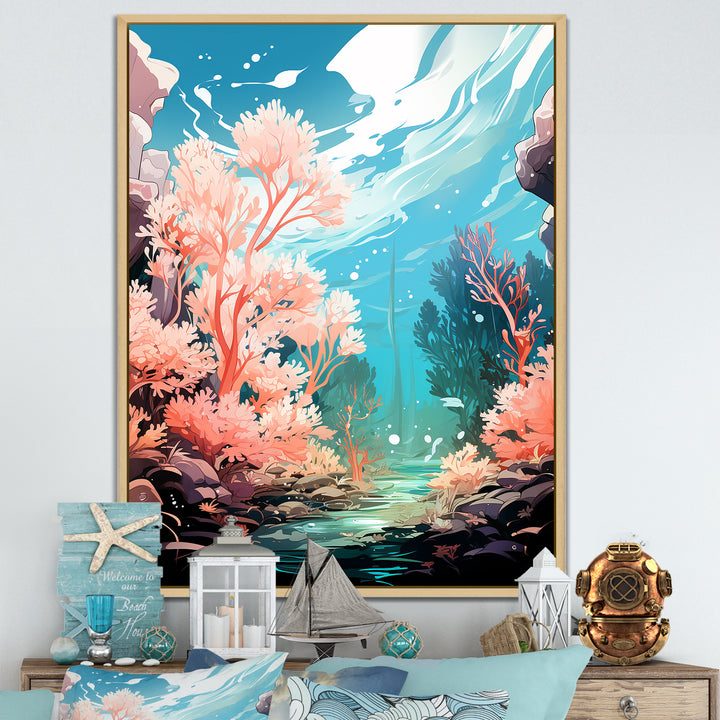 Pop Art Seabed coral Spectacle - Coral Canvas Wall Art